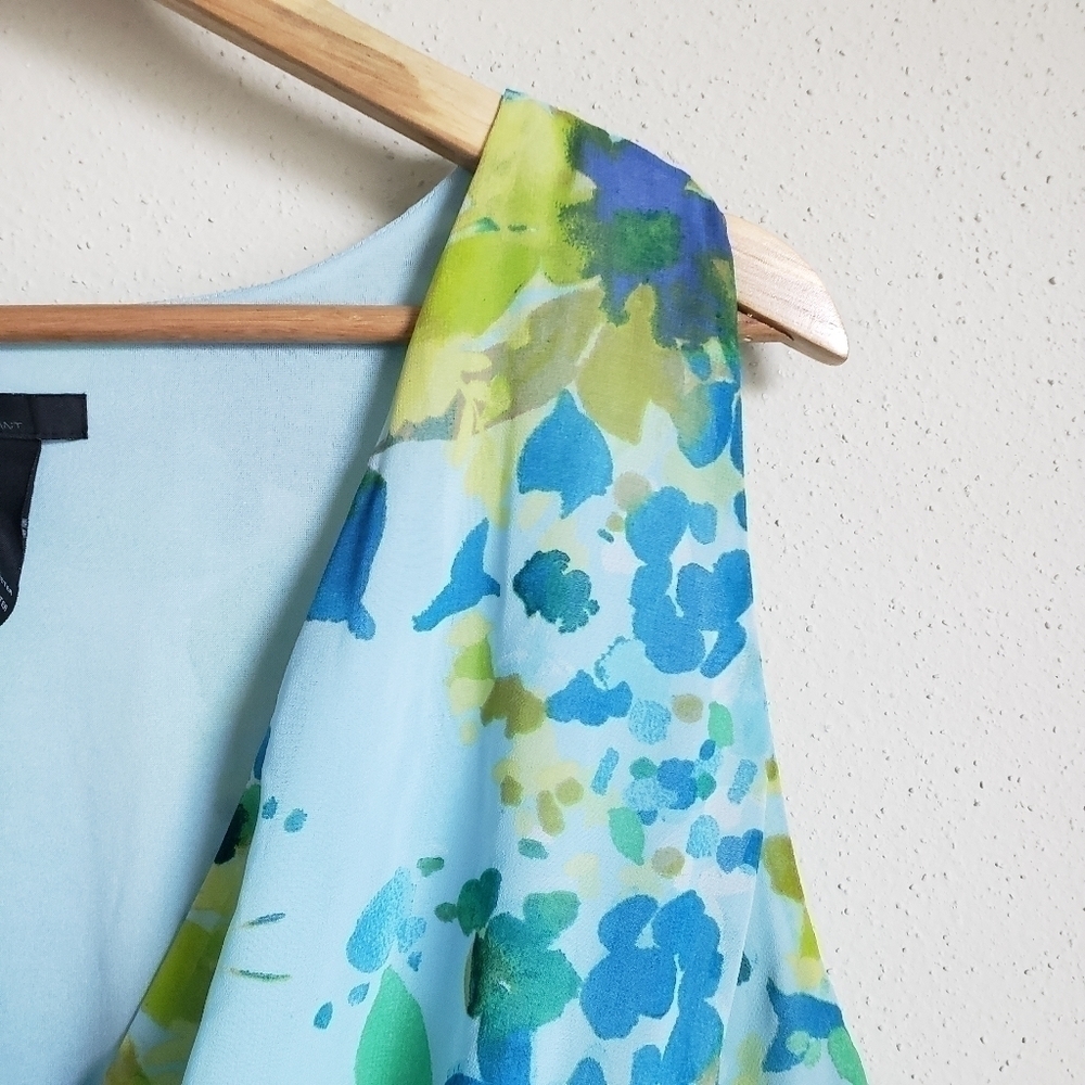 Lane Bryant blue fairycore floral v-neck midi dress - Picture 14 of 16